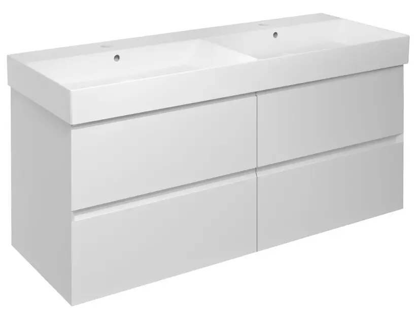 Sapho Filena - Ormarić za umivaonik 118 x 52 x 43 cm, 4 ladice, mat bijela FID1212W