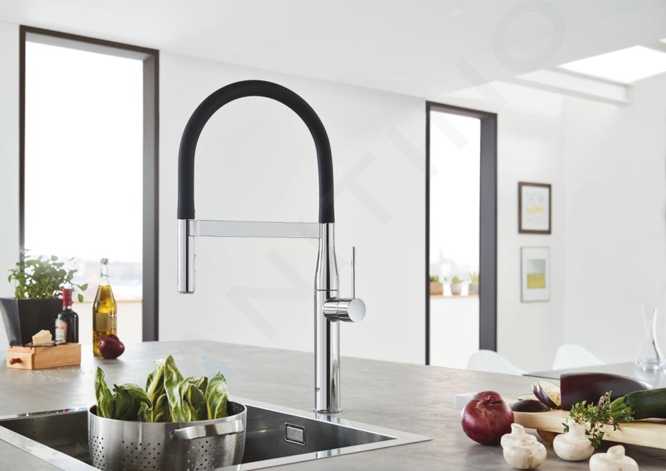 Grohe Essence - Mitigeur d'évier avec bras flexible avec inverseur, chrome  30294000