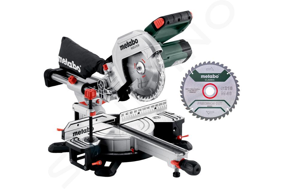 Metabo Utensili - Sega troncatrice 216 mm, 1200 W, con guida 613216900