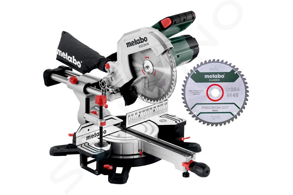 Metabo Herramientas - Sierra de cinta e inglete 254 mm, 1450 W, con desplazamiento 613254900