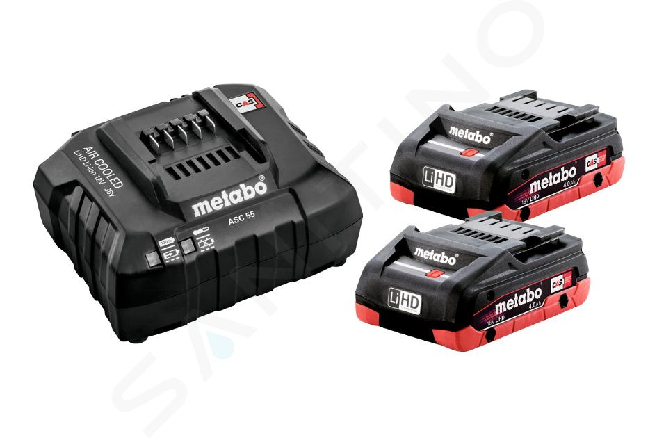 Metabo Accessori - Set di caricabatterie da 4A, 2x batterie LiHD da 18 V 4,0 Ah 685191000