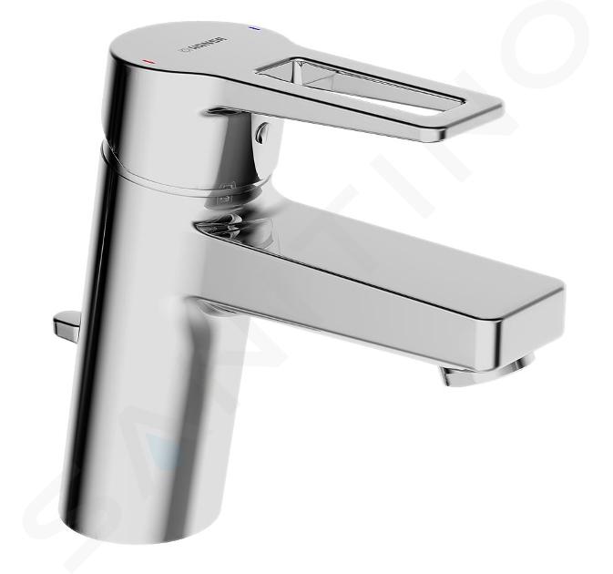 Hansa Twist - Miscelatore monocomando per lavabo con sistema di scarico, cromato 09092285