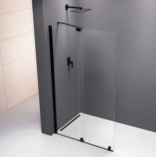 E-shop Polysan Rolls Line - Sprchové dvere 120x200 cm, Antidrop, číre sklo/matná čierna MS5-120B