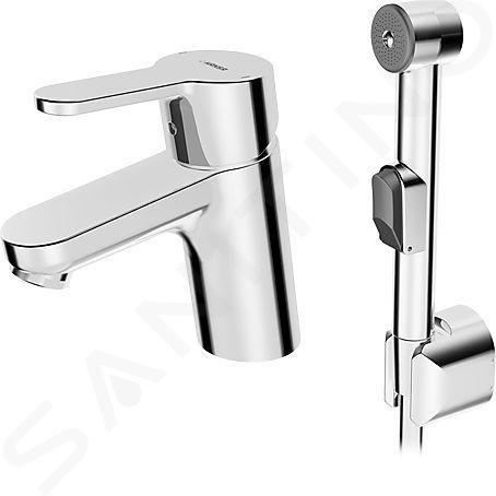 Hansa Primo - Miscelatore monocomando per lavabo con doccetta a mano, cromato 49462203