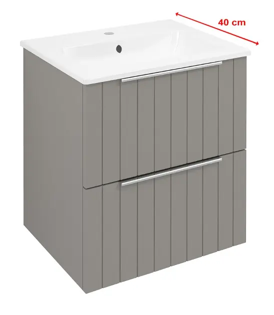 Levně Sapho Cirasa - Umyvadlová skříňka Strip 48x54x39 cm, 2x zásuvka, agila CR492-4343S