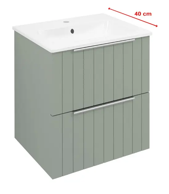 Levně Sapho Cirasa - Umyvadlová skříňka Strip 48x54x39 cm, 2x zásuvka, verde CR492-4444S