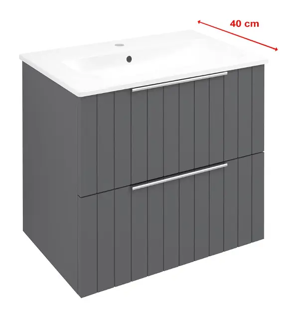Levně Sapho Cirasa - Umyvadlová skříňka Strip 58x54x39 cm, 2x zásuvka, carina CR592-4141S
