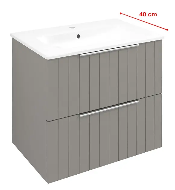 Levně Sapho Cirasa - Umyvadlová skříňka Strip 58x54x39 cm, 2x zásuvka, agila CR592-4343S