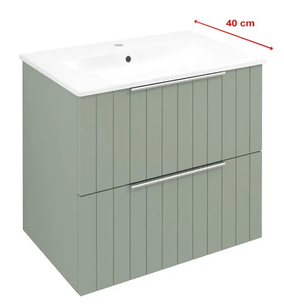 Levně Sapho Cirasa - Umyvadlová skříňka Strip 58x54x39 cm, 2x zásuvka, verde CR592-4444S
