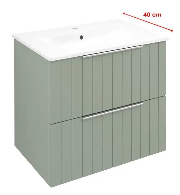 Sapho Cirasa - Uski ormarić za umivaonik 58x54x39 cm, 2 ladice, zelena CR592-4444S