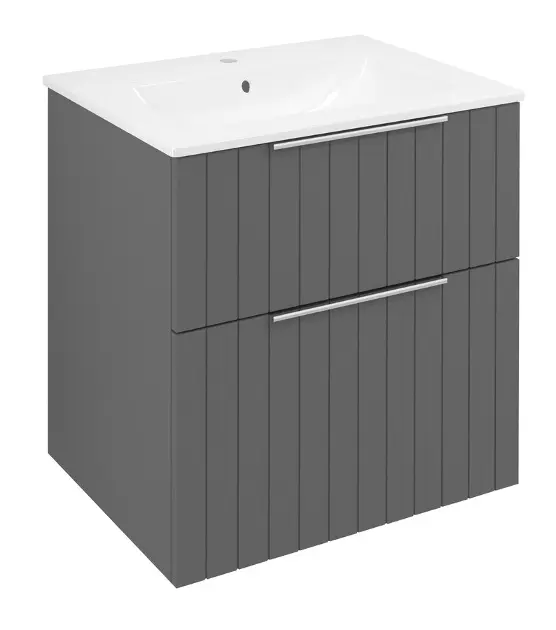 Levně Sapho Cirasa - Umyvadlová skříňka Strip 59x64x46 cm, 2x zásuvka, carina CR601-4141S