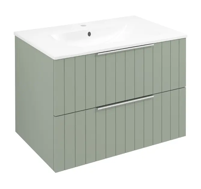 Levně Sapho Cirasa - Umyvadlová skříňka Strip 70x52x46 cm, 2x zásuvka, verde CR701-4444S