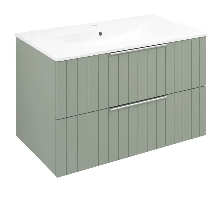 Levně Sapho Cirasa - Umyvadlová skříňka Strip 80x52x46 cm, 2x zásuvka, verde CR801-4444S