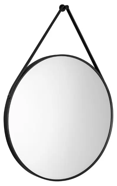 Aqualine - Spiegel, diameter 60 cm, mat zwart SG065