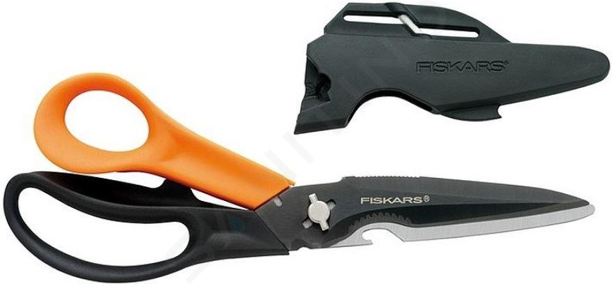 FISKARS - Tijera multifunción, diestra, longitud 23 cm, negro/naranja 1000809