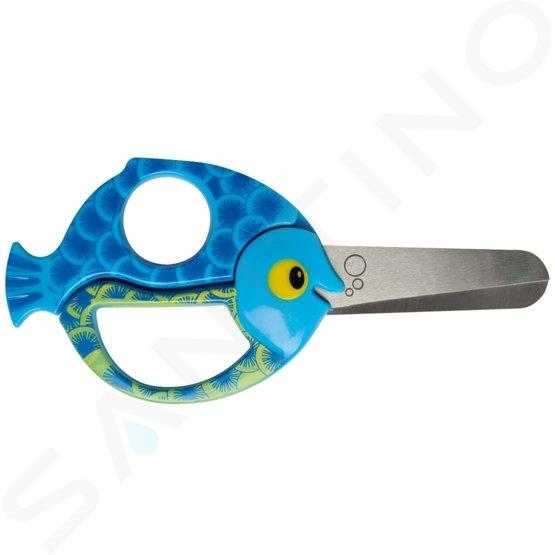 FISKARS - Forbici per bambini, per destri/mancini, lunghezza 14 cm, con pesce 1003746