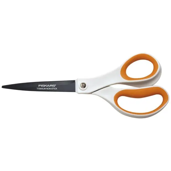 FISKARS - Tijeras universales, diestras, longitud 21 cm, blanca 1004721