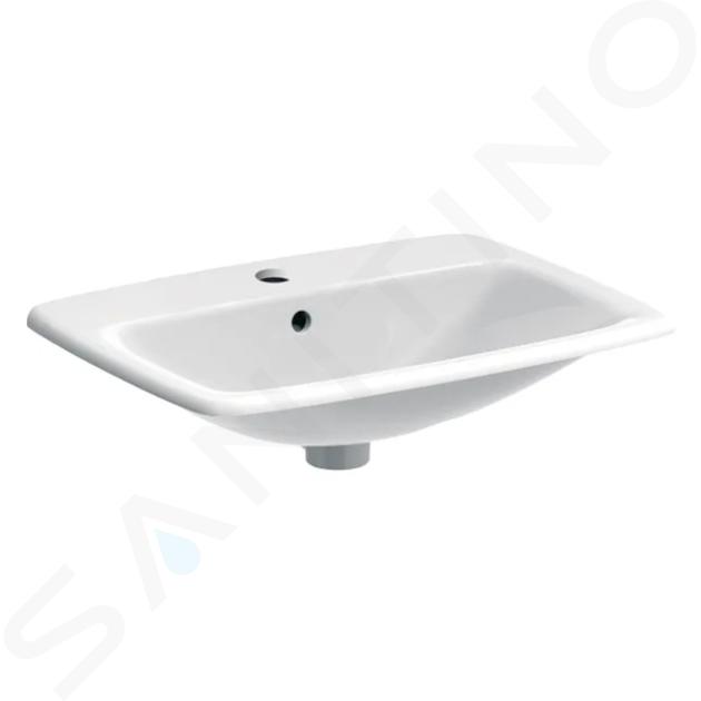 Geberit Selnova Square - Lavabo 60x45 cm, con troppopieno e foro per miscelatore, bianco 500.307.01.7