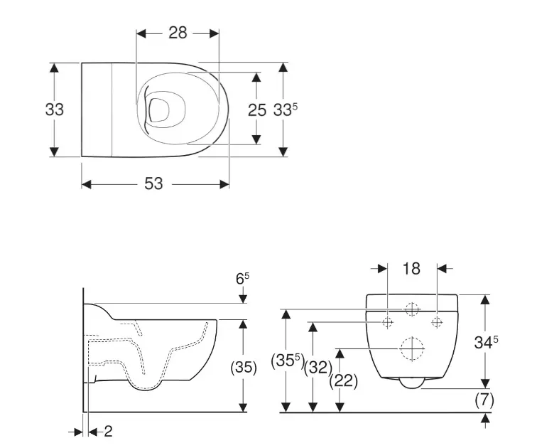 Geberit Bambini - Wand-WC, für Kinder, Rimfree, weiß 502.959.00.2 ...