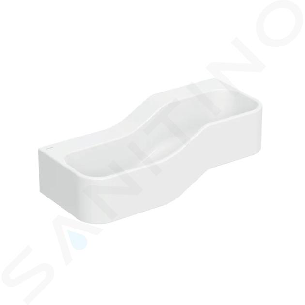 Geberit Bambini - Lavabo doppio per bambini, 90x39 cm, a sinistra, senza troppopieno, senza foro per miscelatore, bianco alpino 502.973.00.2