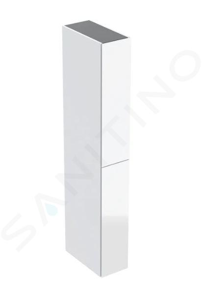 Geberit - Magas szekrény 180x24x48 cm, 2 fiókos, üveg/fehér 503.011.01.2