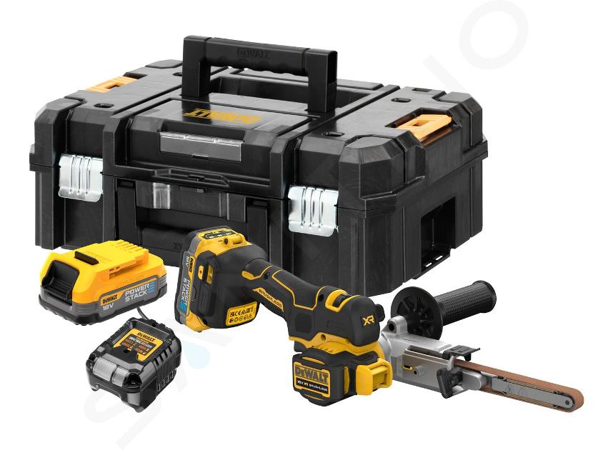 DeWALT Herramientas - Sierra de cinta AKU 18V, 2x 1,7 Ah POWERSTACK, cargador DCM200E2T