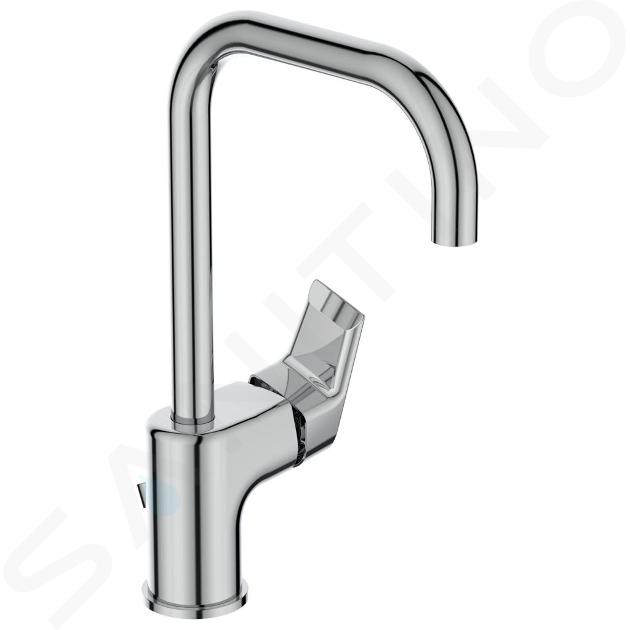 Ideal Standard Tesi - Grifo monomando de lavabo, con caño giratorio y desagüe, cromo A6571AA