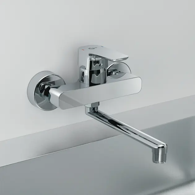 Ideal Standard Ceraplan Küchenarmatur BD321AA – Mit Heißwasserbegrenzer & ECO-Funktion, Schwenkbarer Auslauf