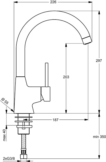 Ideal Standard Ceralook - Keukenkraan Met Uittrekbare Handdouche Bluestart Chroom Bc178aa