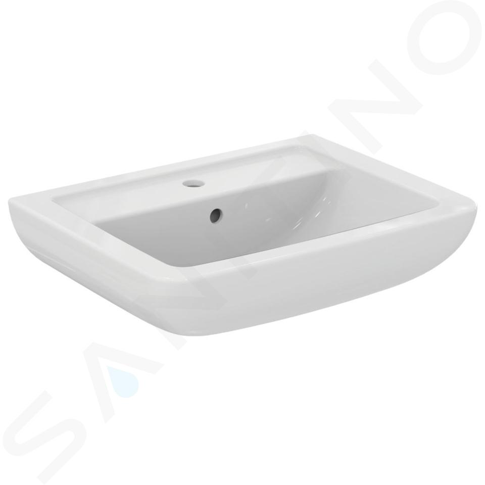 Ideal Standard Eurovit - Umywalka 60x46x19 cm, z przelewem, 1 otworem na baterię, biała V302701