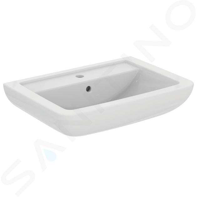 Ideal Standard Eurovit - Umywalka 65x46x19 cm, z przelewem, 1 otworem na baterię, biała V302801