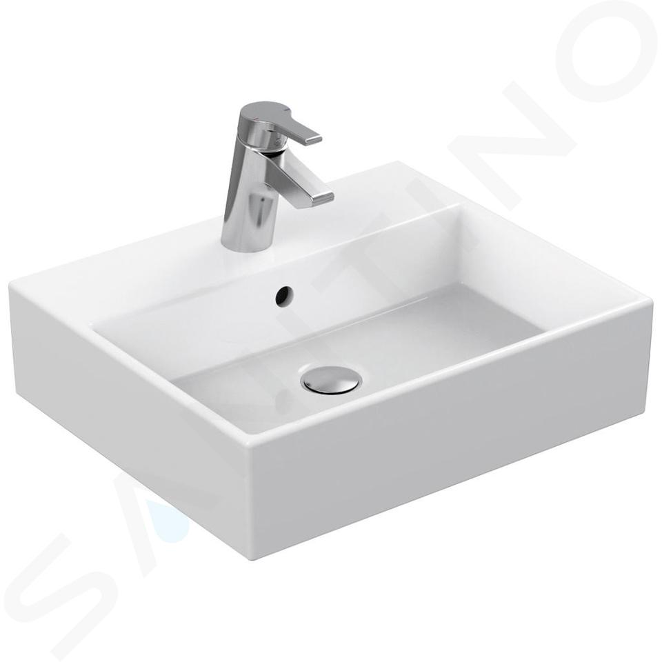 Ideal Standard Strada - Lavabo 50x42x15 cm, con troppopieno, foro per miscelatore, bianco K077701