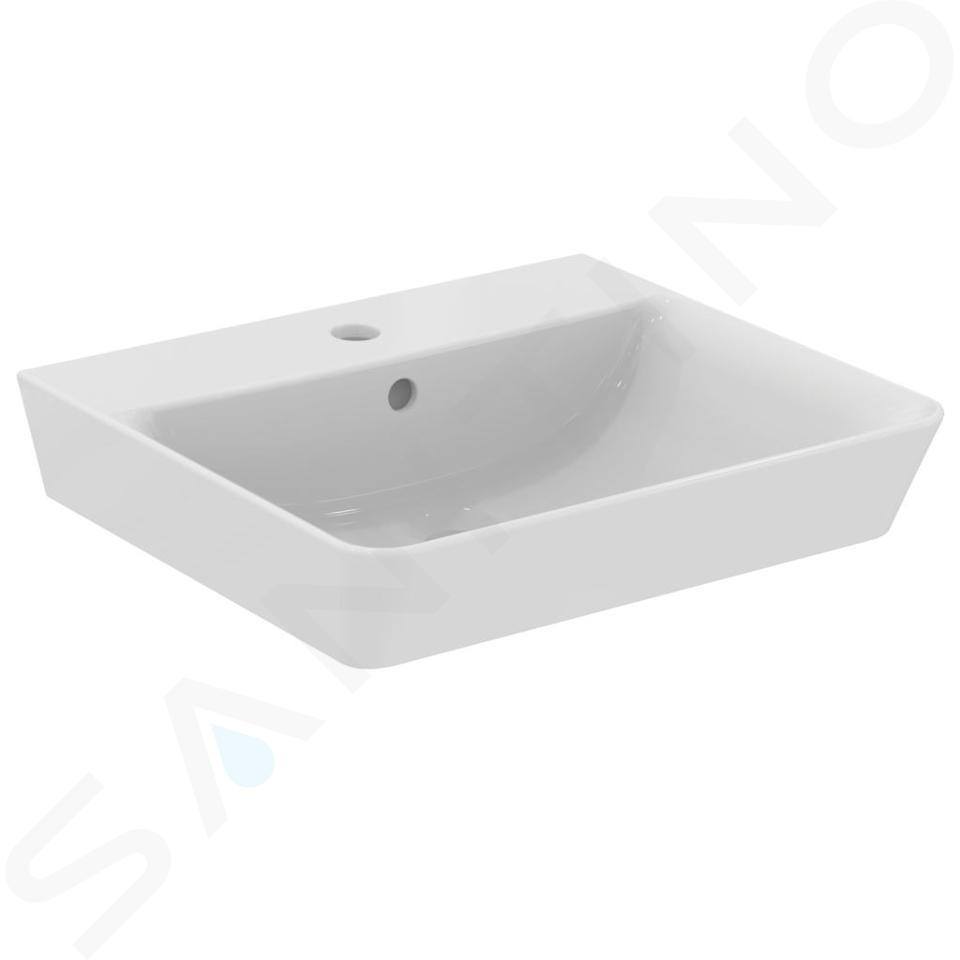 Ideal Standard Connect Air - Lavabo Cube 500x450x160 mm, avec un trou pour mitigeur, blanc E030101