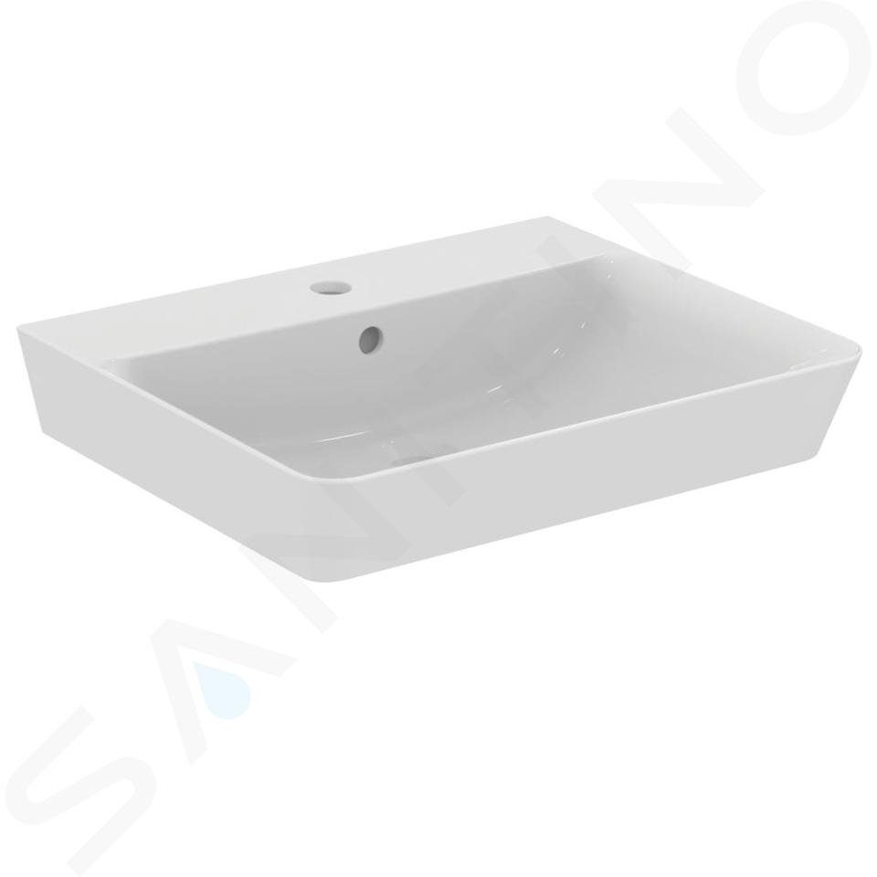 Ideal Standard Connect Air - Lavabo Cube 550x460x160 mm, con 1 foro per miscelatore, bianco E029901