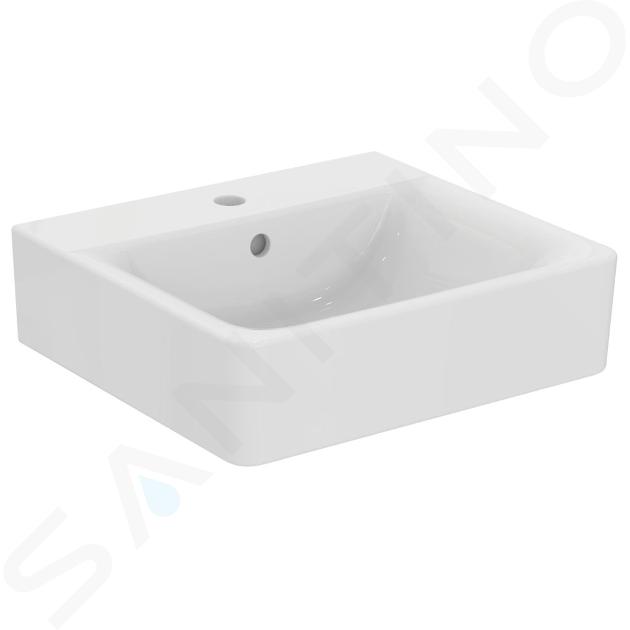 Ideal Standard Connect - Lavabo Cube, 50x46x18 cm, 1 orificio para grifería, blanco E713801