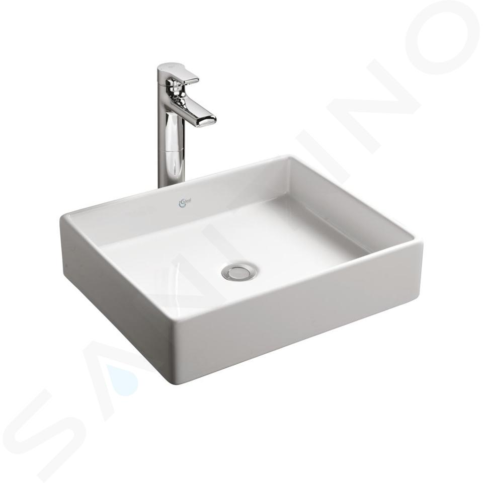 Ideal Standard Strada - Lavabo 50x42x15 cm, senza foro per miscelatore, bianco K077601