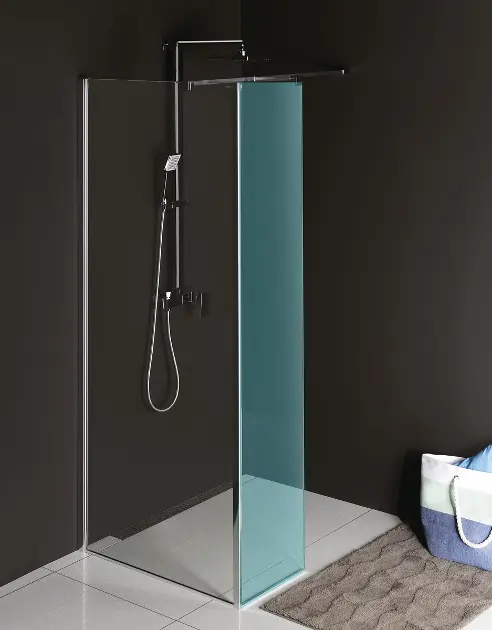 Polysan Modular Shower - Фиксирана душ стена MS2, 100 см, за свързване на фиксиран панел, прозрачно стъкло MS2A-100