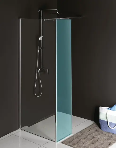 Polysan Modular Shower - Pevná sprchová stěna MS2, 90 cm, pro připojení pevného panelu, čiré sklo MS2A-90