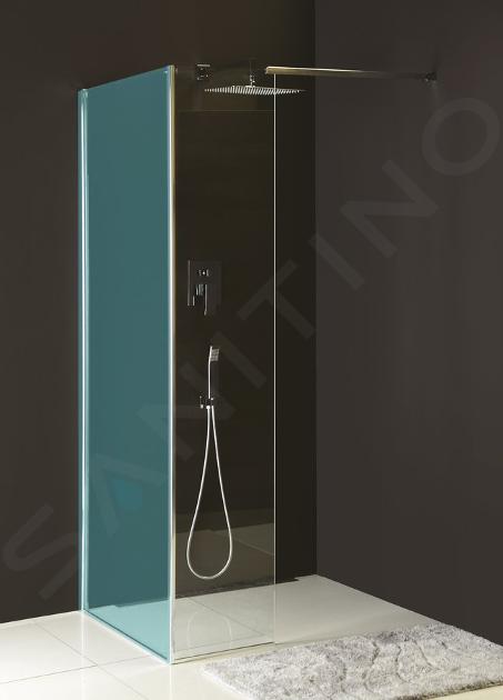 Polysan Modular Shower - Pevný panel MS2, 400 mm, levý, k instalaci na sprchovou stěnu modulu MS2, čiré sklo MS2B-40L