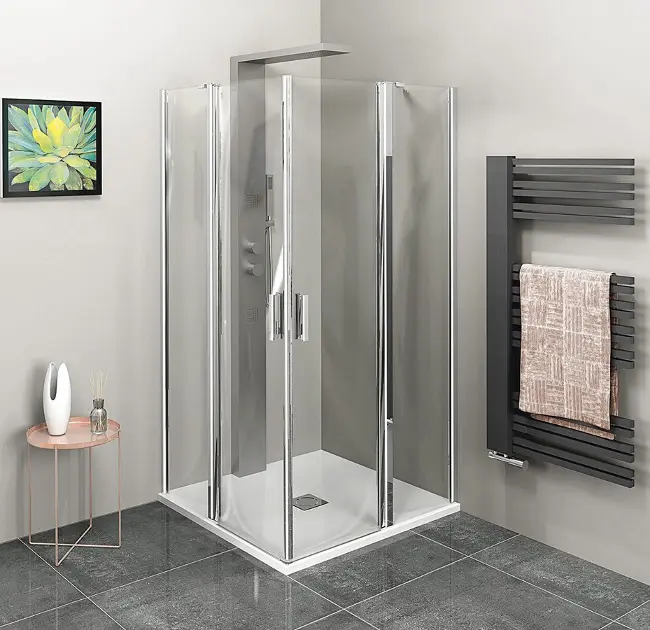 Polysan Zoom - Brusekabine 90x90 cm, aluminium/klart glas ZL5415