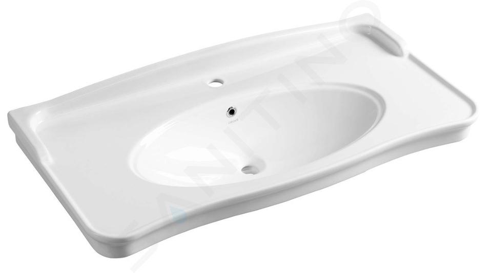 Sapho Antik - Lavabo, 100x50 cm, 1 orificio para la grifería, blanco AN100