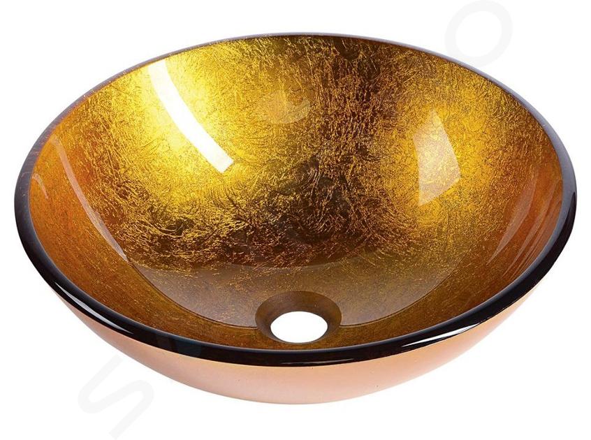 Sapho Beauty - Lavabo pour comptoir, diamètre 420 mm, orange doré 2501-19