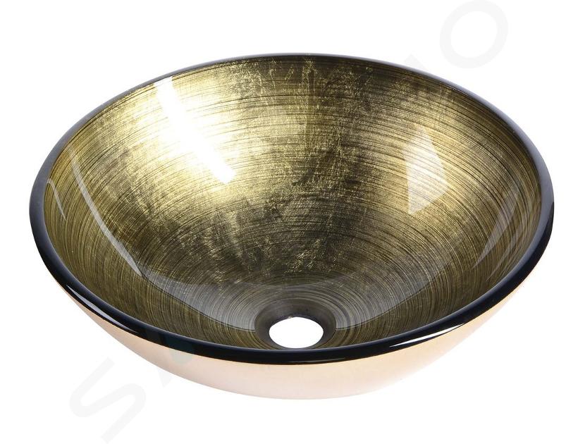 Sapho Beauty - Lavabo à poser, diamètre 420 mm, verre/bronze 2501-21