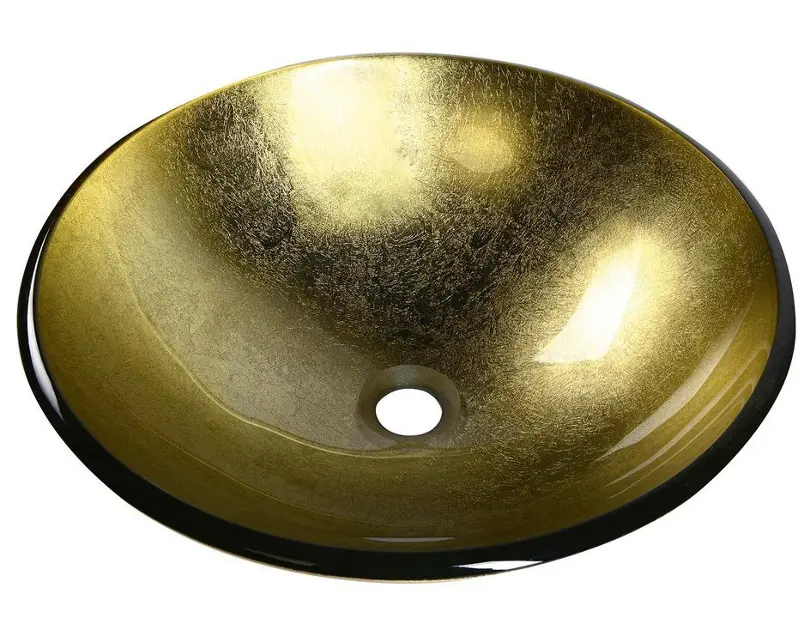 Sapho Beauty - Umývadlo na dosku, priemer 42 cm, sklo/zlatá 2501-22