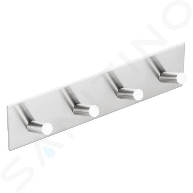 Sapho Accessori - Gancio adesivo a 4, acciaio inox spazzolato 31204