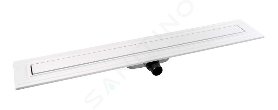 I-Drain Liquid 68 - Canalina doccia in acciaio inox con griglia, lunghezza 70 cm, bianco EP.SS.0700.W