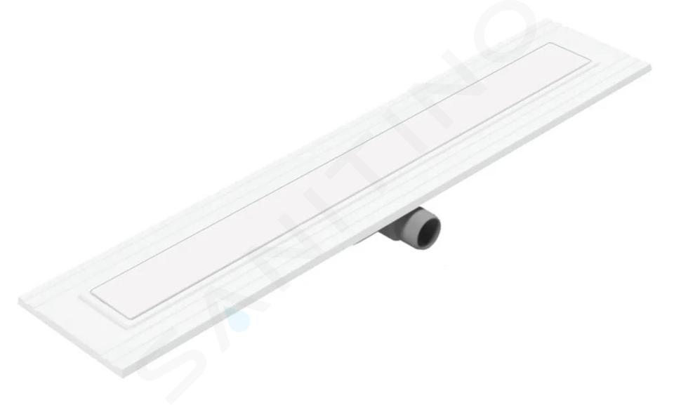 I-Drain Liquid 68 - Canalina doccia in acciaio inox con griglia, lunghezza 80 cm, bianco EP.SS.0800.W