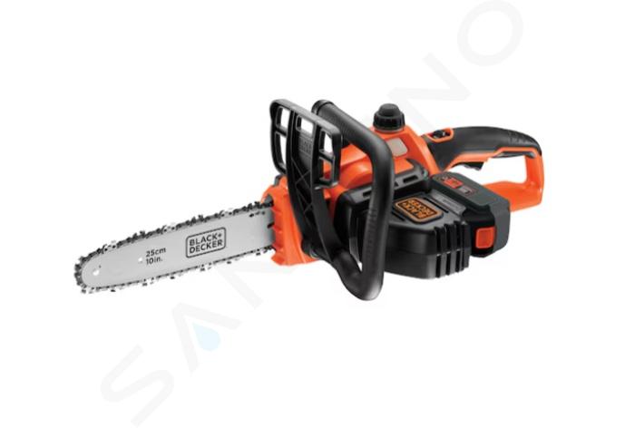 BLACK+DECKER Zahradní technika - 18V AKU řetězová pila 25 cm, 1x aku 5,0 Ah Li-Ion, nabíječka GKC1825L50-QW