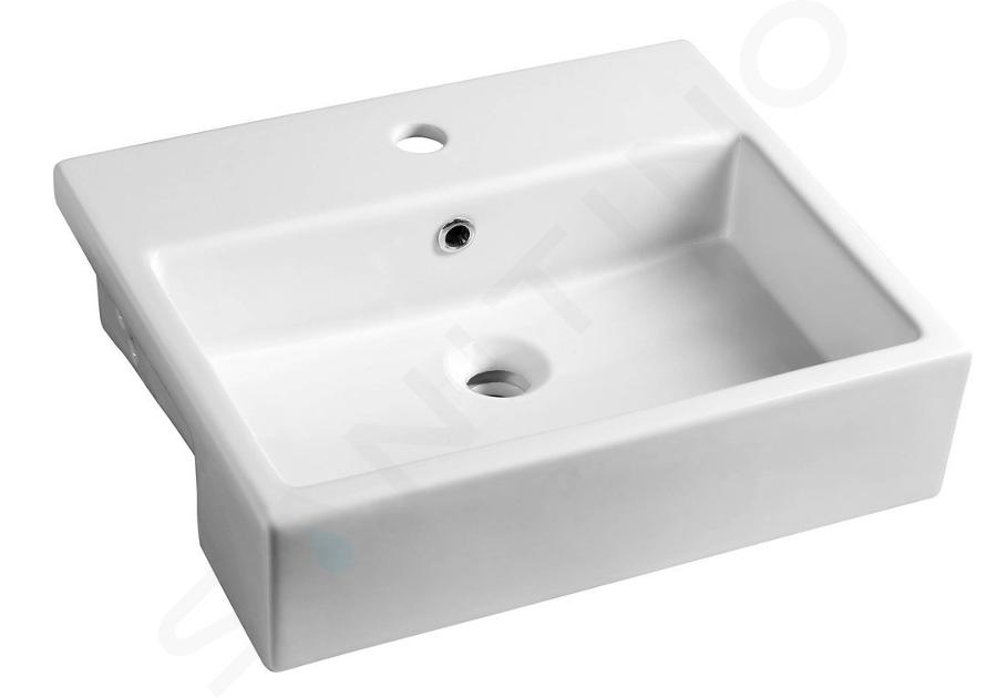 Sapho Isvea Purity - Lavabo semi-enrasado 500x420 mm, blanco 10PL52050