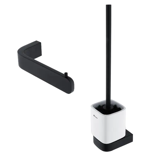 Nimco Nikau - Set accessoires voor toilet, matzwart NKC set-94KN-90